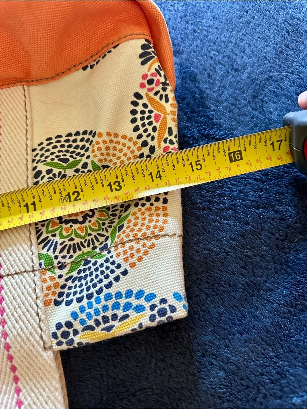 Fossil Lena Shopping Tote with Orange Base